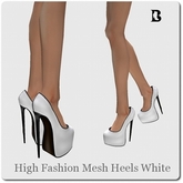 Blackburns High Fashion Mesh Heels White