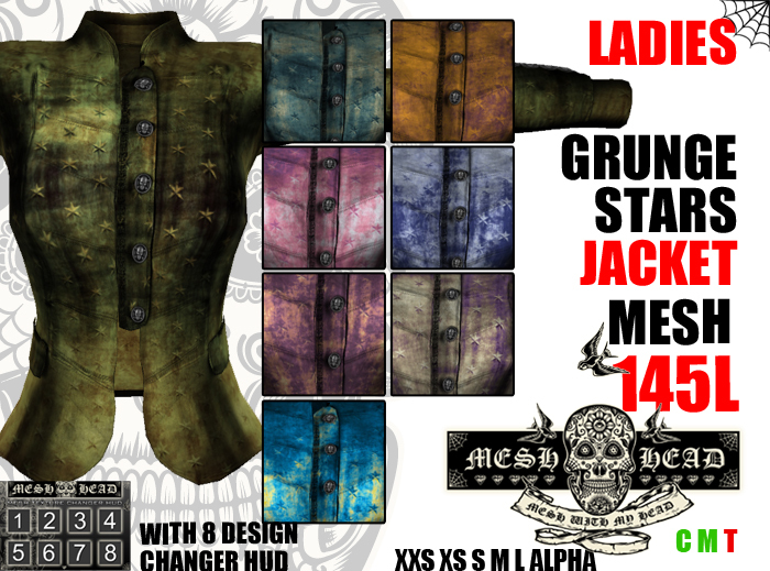 Mesh Head - Grunge Stars Jacket - All Sizes
