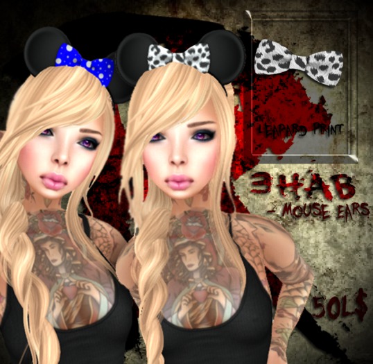 [R] Snow Leapard Print Mouse Ears