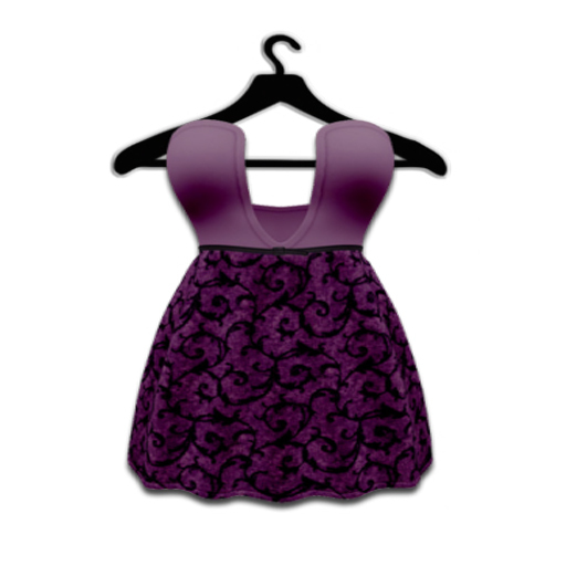 Second Life Marketplace - + gash + mesh velvet purple deep cut cleavage  strapless minidress retro girly trendy swag teen milf urban grunge molly