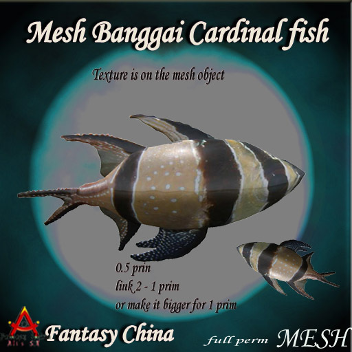 Mesh Banggai Cardinal fish full perm 