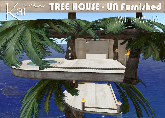 KAI – TREE HOUSE - Un Furnished Tree hut – white- MOD COPY