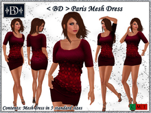 < BD > Paris Mesh Dress Red