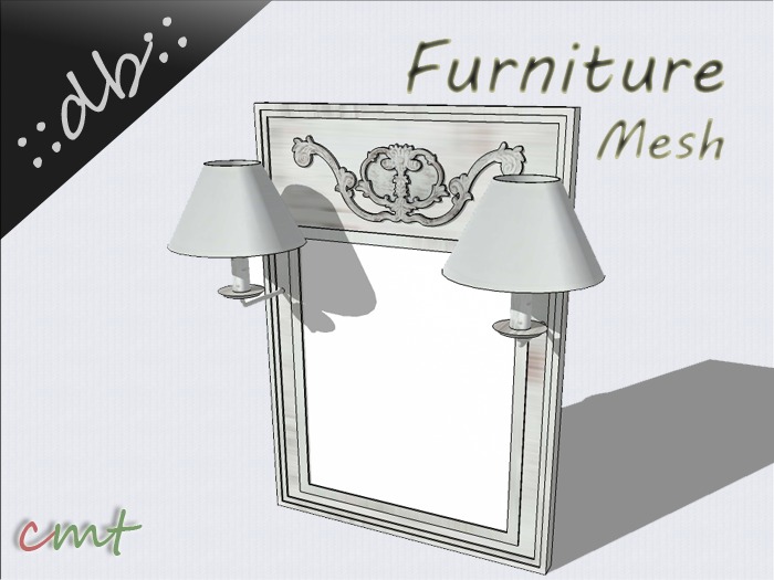 ::db furniture:: White wooden Mirror 