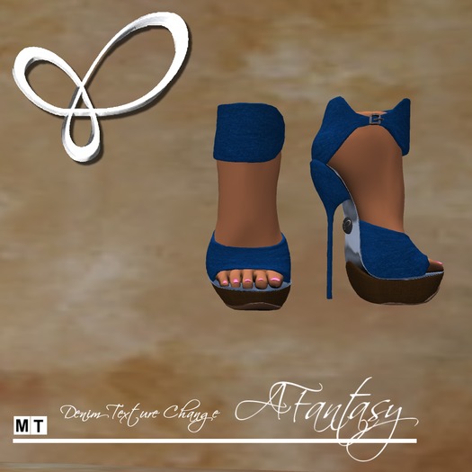 AFantasy Denim Texture Change Platform Sandals