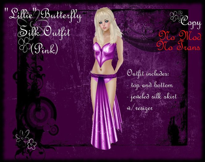 ~SPC~ "Lillie" Butterfly Silk Outfit-Pink