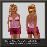 Mesh Cami W Shorts Paisley Pajama Nightclothes