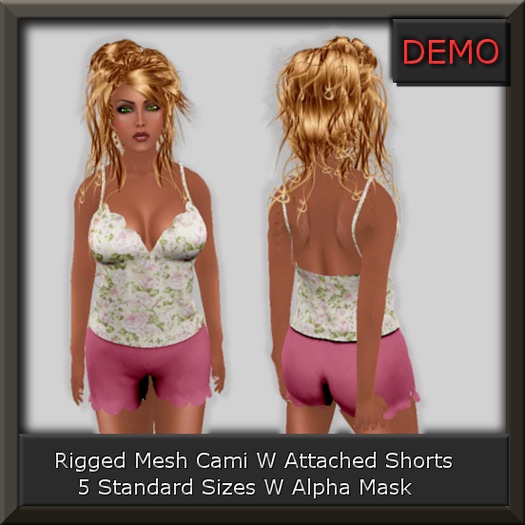 DEMO - Mesh Cami W Shorts Roses