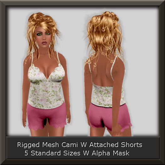 Mesh Cami W Shorts Roses Pajama Nightclothes