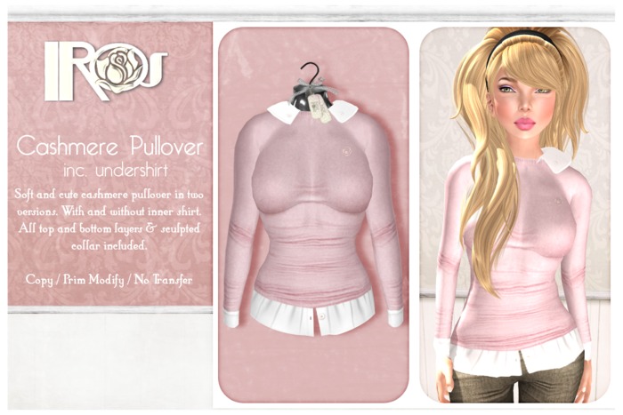 ~*IROS*~ Cashmere Pullovers w Shirt - Rose