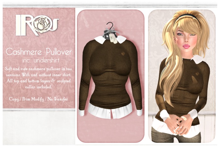 ~*IROS*~ Cashmere Pullovers w Shirt - Sky Blue