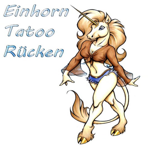 Unicorn Lady Ruecken Tatoo