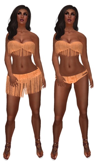 JCD Fringed Red Mesh Bikini & Coverup bagged