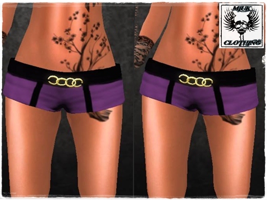 MIUK - Tighty  Purplees   Rigged Mesh  Mini Shorts  xs s m l xl