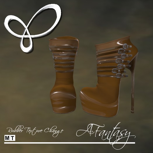 AFantasy Rubber Texture Change Platform Strapped Heels