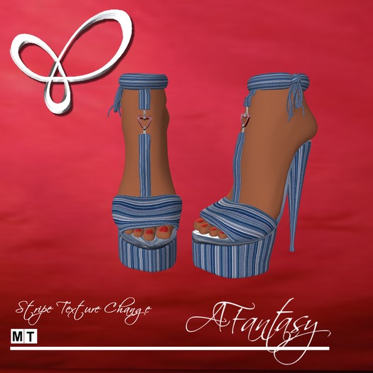 AFantasy Striped Texture Change High Heel Platforms