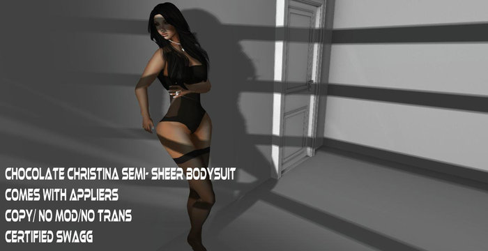 C.S Chocolate Christina Sheer  Bodysuit