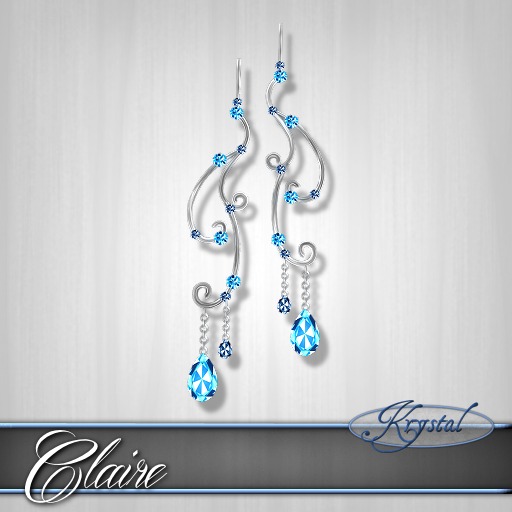 :::Krystal::: Claire - Earrings - Platinum (Special Edition)