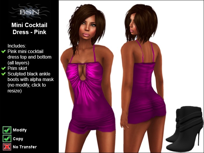 BSN Mini Cocktail Dress - Pink
