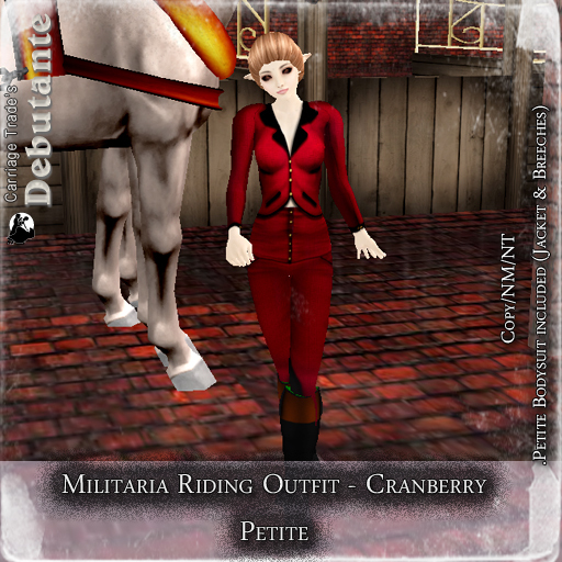 *Deb* Petite Military Riding Habit (Boxed) Cranberry