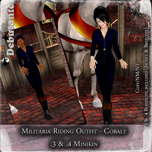 *Deb* .3 & .4 Mini Military Riding Outfit BOXED Cobalt