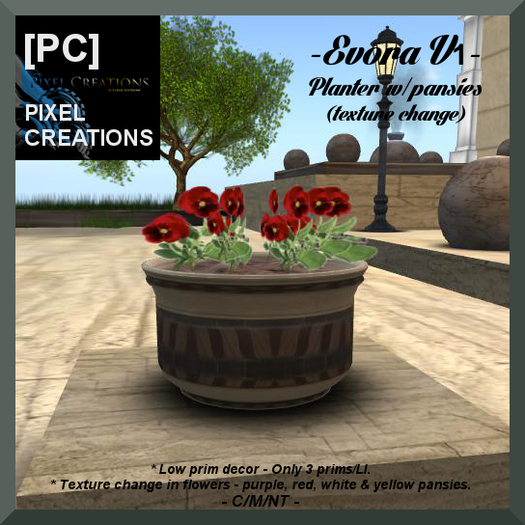 [PC] EVORA - PLANTER W/ PANSIES V1 (Texture Change)(Boxed)
