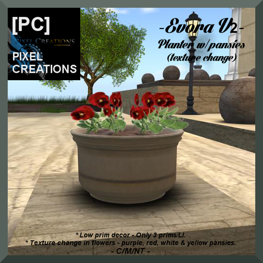 [PC] EVORA - PLANTER W/ PANSIES V2 (Texture Change)(Boxed)