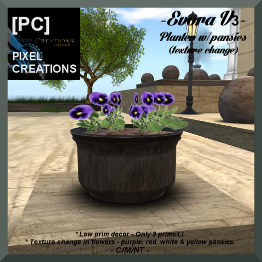 [PC] EVORA - PLANTER W/ PANSIES V3 (Texture Change)(Boxed)