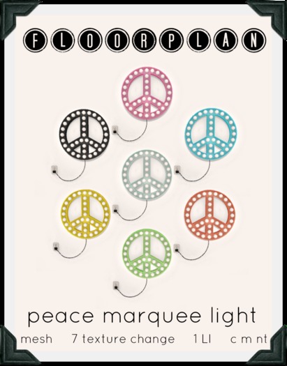 floorplan. peace marquee light [ boxed ]