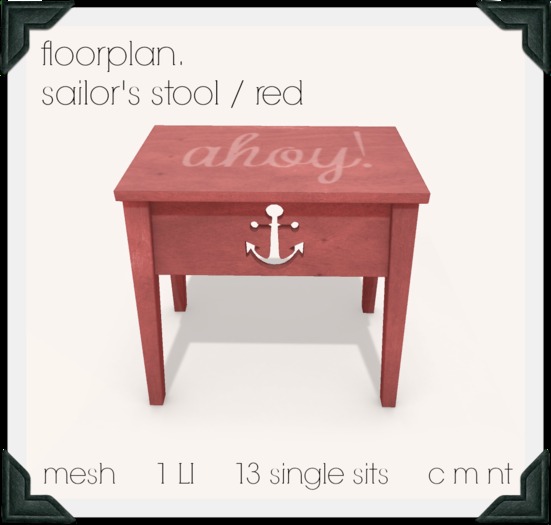 floorplan. sailor's stool / red [ boxed ]