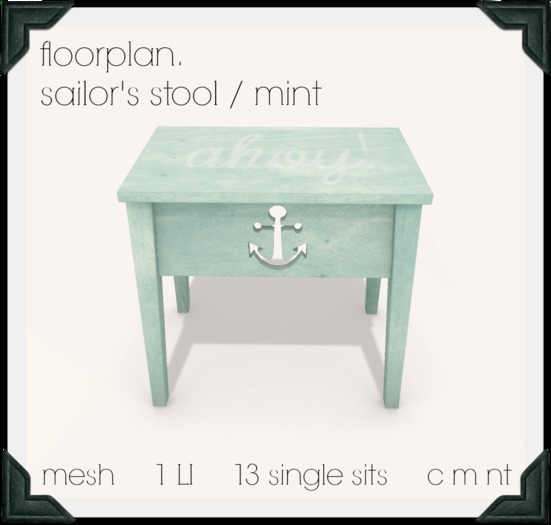 floorplan. sailor's stool / coral [ boxed ]
