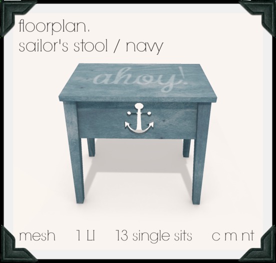 floorplan. sailor's stool / coral [ boxed ]