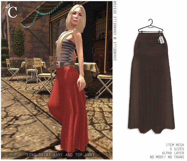 - CHANDELLE - Long Skirt Anny brown