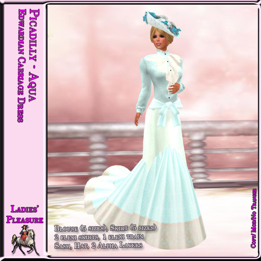 ~LP~ Piccadilly Carriage Dress (Boxed) Aqua