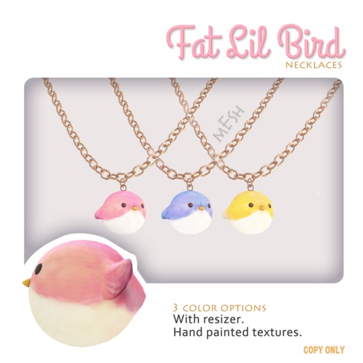 *MishMish* Fat Lil Bird Necklaces