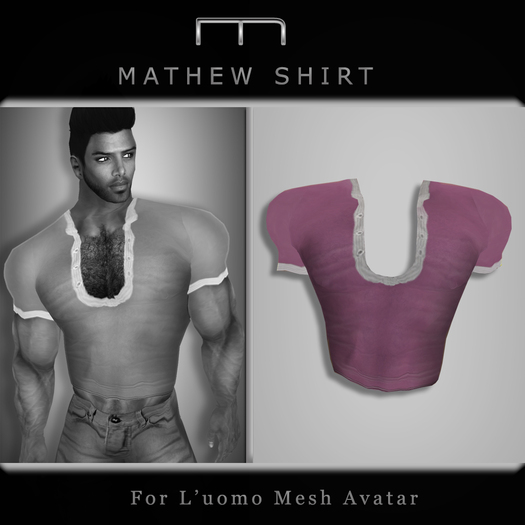 (M) Mathew Shirt - (For L'uomo Mesh Avatar)
