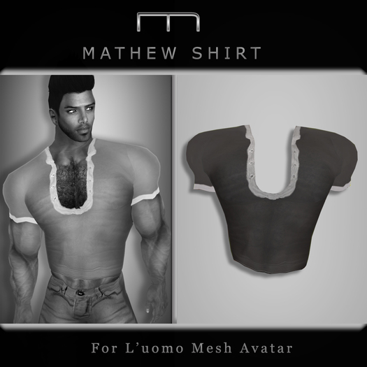 (M) Mathew Shirt - (For L'uomo Mesh Avatar)