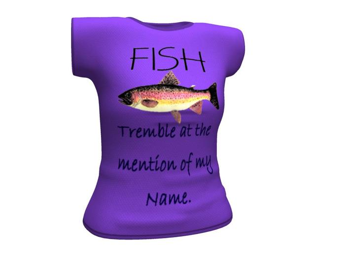 Womens Mesh Shirt PURPLE Fish Tremble  DEMO