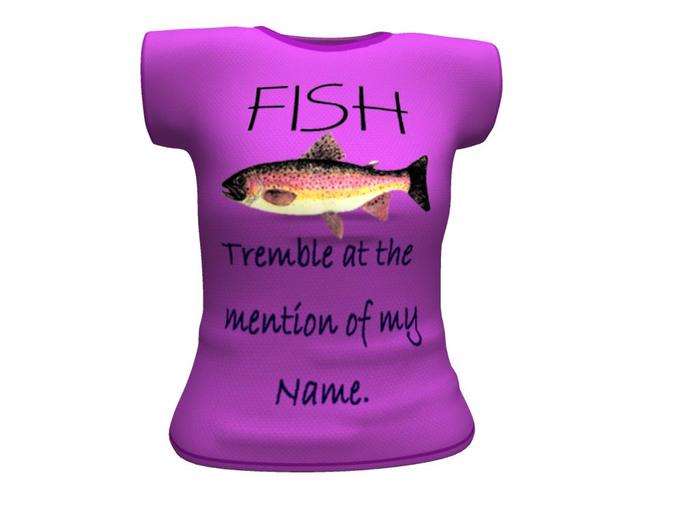 Womens Mesh Shirt PINK Fish Tremble