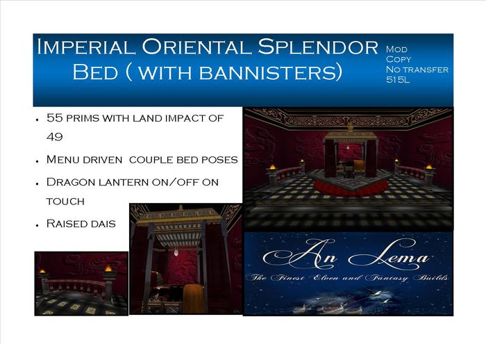 Imperial Oriental Splendor Bed/bannisters