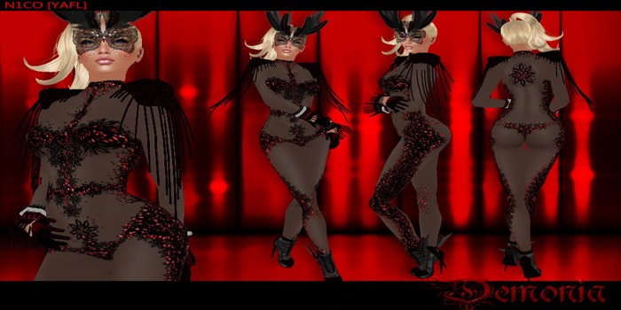 N1CO [YAFL] Demonia Outfit Complet w Boots and Accessory / red