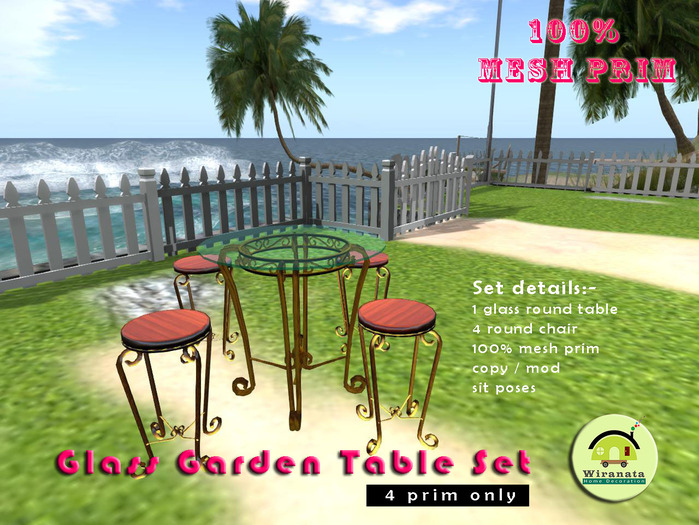 Huang Glass Garden Table Set