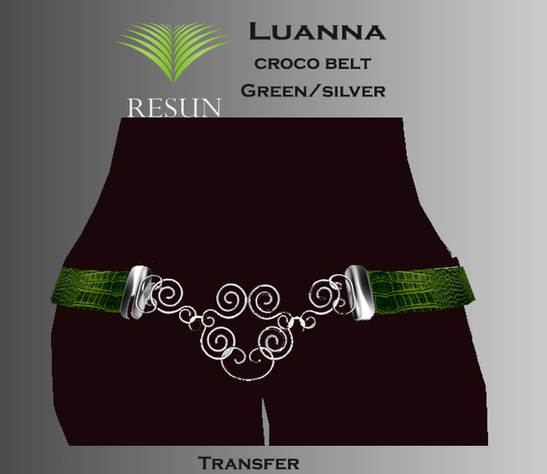 Res_Luanna croco Green /silver  Belt