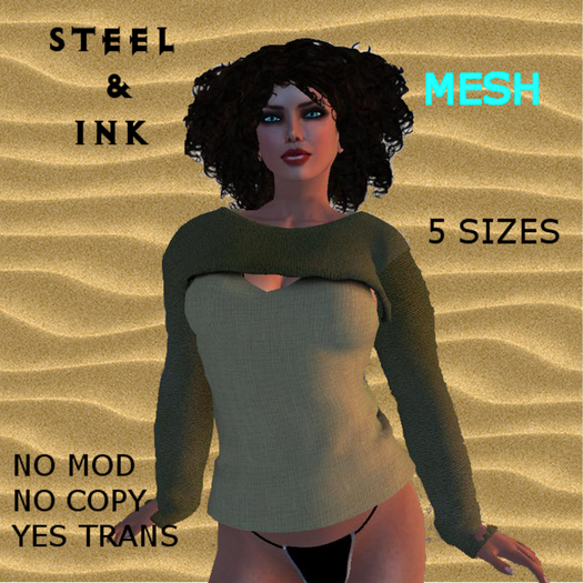 Cream Tank With Green Crop Sweater Mesh