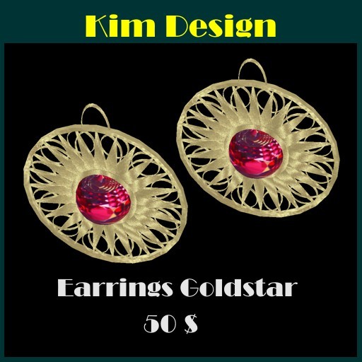 Kim Design - Earrings Gold Rubin