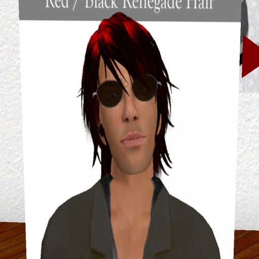 Men's Hair Black with Red