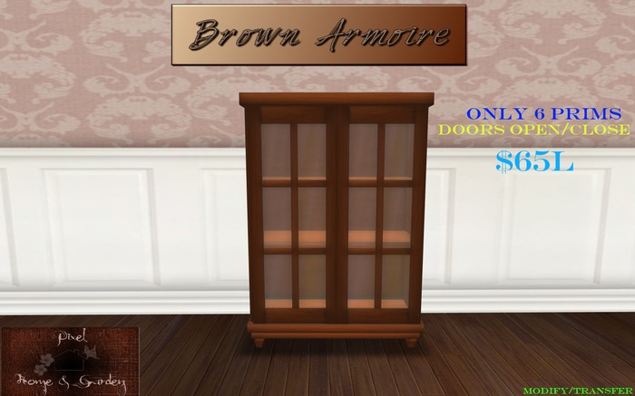 PH&G - Brown Wooden Armoire (Boxed)