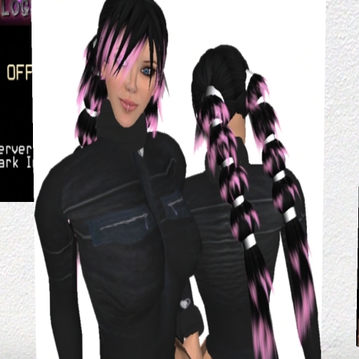 Woman's Fun Hair Black-Pink Braid