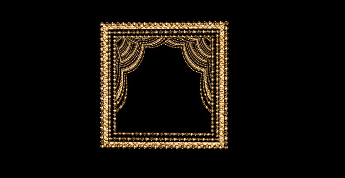 Designer gold drapes frame texture full perms
