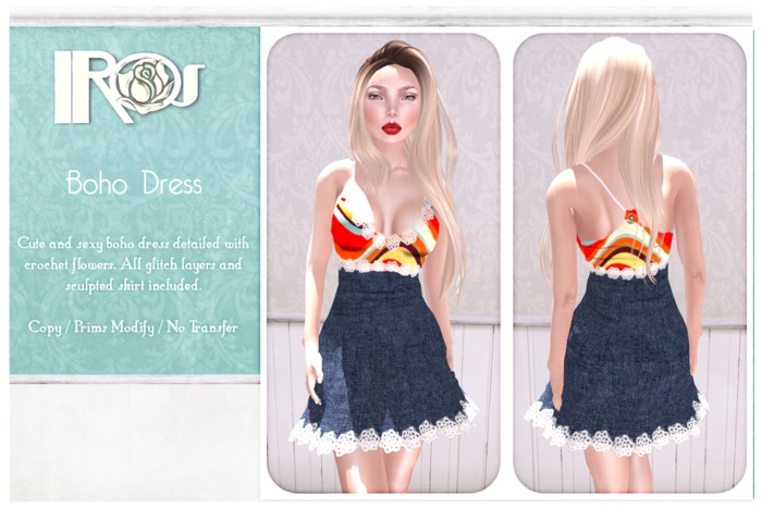 ~*IROS*~ Floral Boho Flexi Dress - Blue